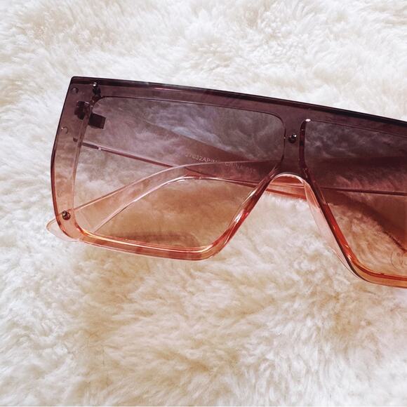 Greta Clear Pink Oversized Statement Sunglasses - Picture 2 of 9